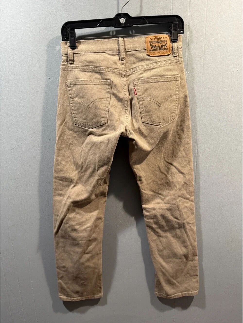 Youth Boys Levis 514 Jeans Size 14 (27x27) Beige Straight